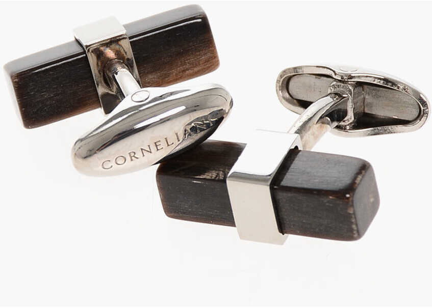 Butoni CORNELIANI Brass Cufflinks With Horn Detail Brown Barbati (BM 18376621) 3