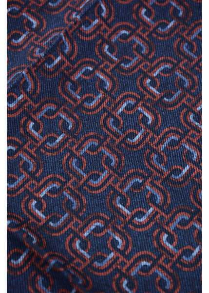 Esarfe CORNELIANI Geometric Patterned Silk Pocket Square Blue Barbati (BM 18376630) 2