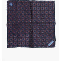 Esarfe Geometric Patterned Silk Pocket Square Barbati
