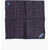 CORNELIANI Geometric Patterned Silk Pocket Square Blue