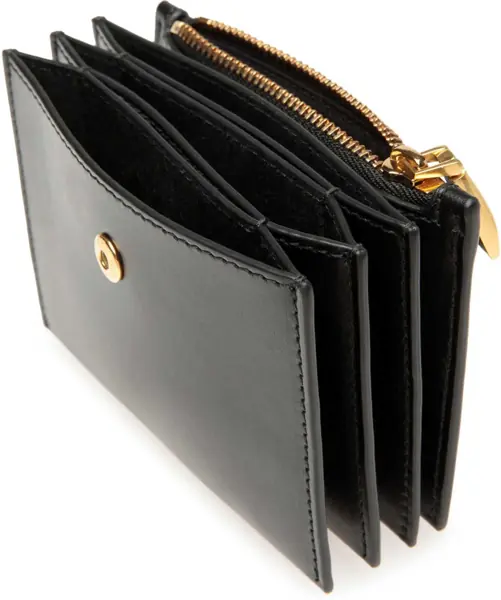 Portofele Bally Leather Emblem Accordion Wallet With Chain Black Femei (BM 18376639) 3