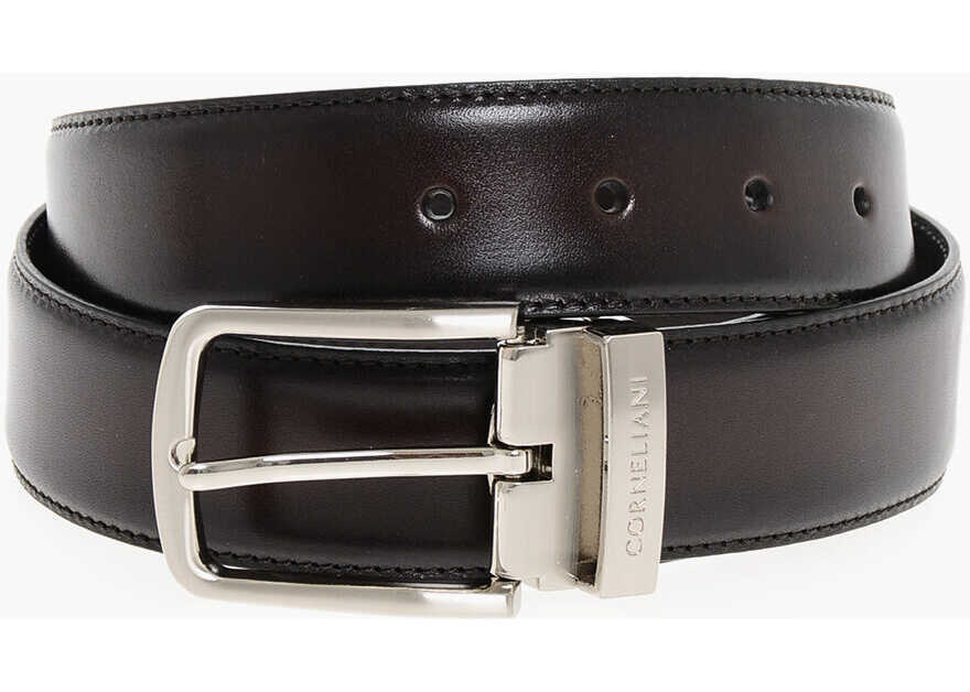 Curele CORNELIANI Burnt-Effect Leather Belt 30Mm Brown Barbati (BM 18376684) 1