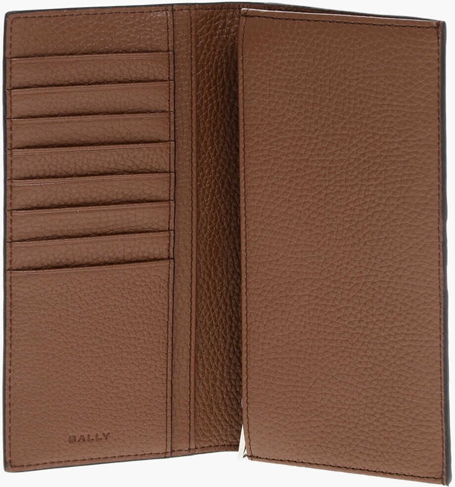 Portofele Bally Textured Leather Bifold Wallet Brown Barbati (BM 18376702) 3