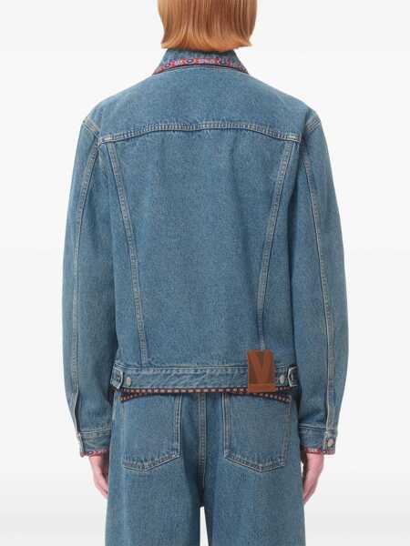 Bomber jacket Valentino Garavani Bead-Embroidered Denim Jacket BLUE Barbati (BM 18377197) 4