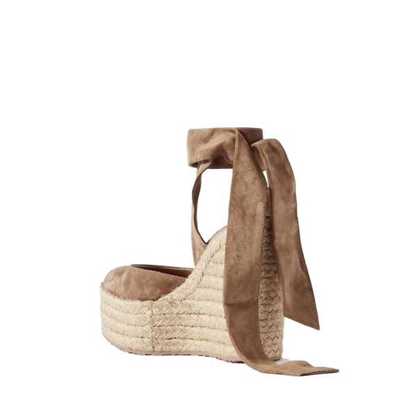 Espadrile Gianvito Rossi Gianvito Rossi Suede Wedge Espadrilles Beige Femei (BM 18377340) 2