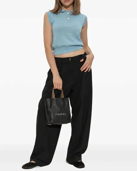 Balerini Marni Ballerina Sabot Little Bow BLACK Femei (BM 18377416) 5