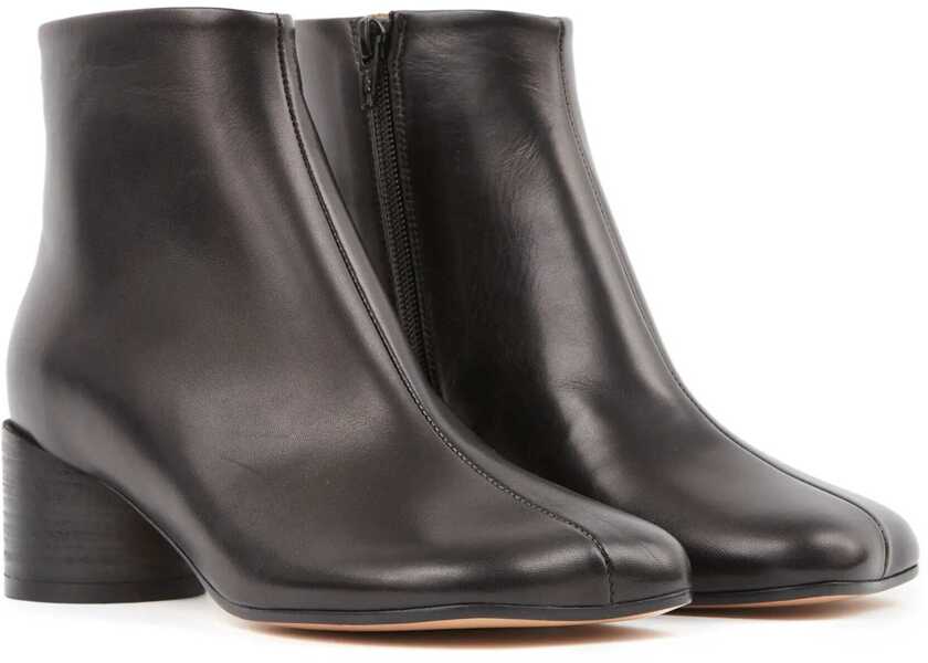 Cizme scurte MM6 Maison Margiela Stivaletto In Pelle BLACK Femei (BM 18377470) 2