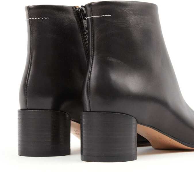 Cizme scurte MM6 Maison Margiela Stivaletto In Pelle BLACK Femei (BM 18377470) 4