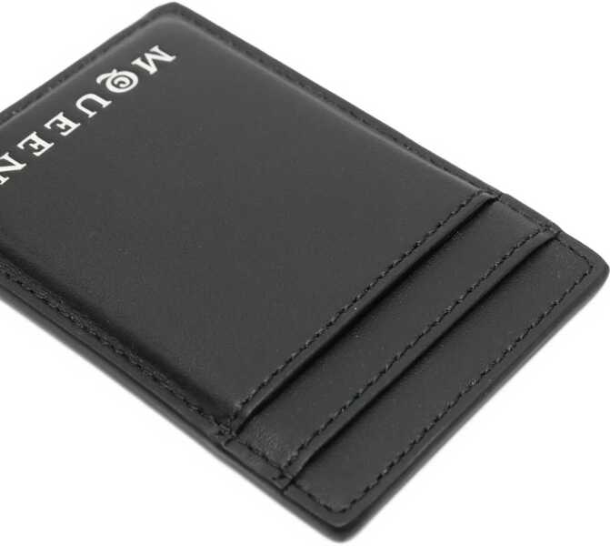 Portofele Alexander McQueen Magnetic Card Holder With Logo BLACK Barbati (BM 18377557) 3
