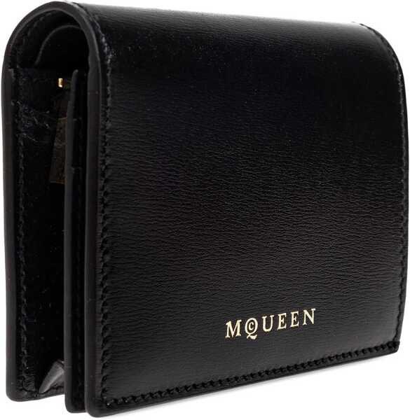 Portofele Alexander McQueen Wallet With Logo BLACK Femei (BM 18377584) 3