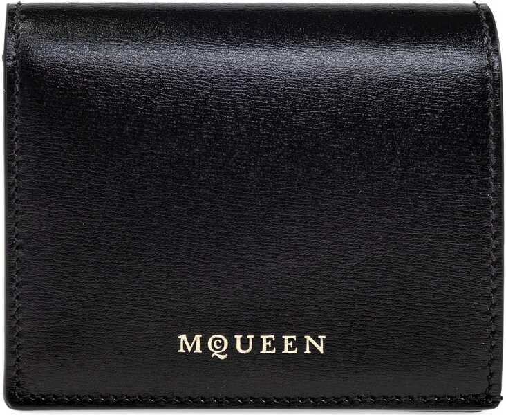 Portofele Alexander McQueen Wallet With Logo BLACK Femei (BM 18377584) 1