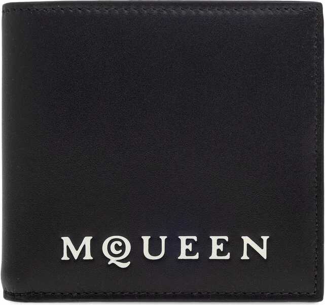 Portofele Alexander McQueen Bifold Wallet With Logo BLACK Barbati (BM 18377593) 1