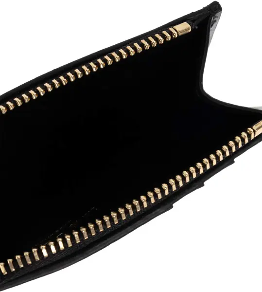 Portofele Alexander McQueen Zippered Card Holder BLACK Femei (BM 18377602) 4