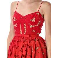 Rochii Self-Portrait Dama - Rochii Self-Portrait Self-Portrait Bow Embroidered Midi Dress RED Femei (BM 18378465) - B-mall.ro