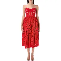 Rochii Self-Portrait Bow Embroidered Midi Dress Femei