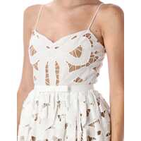 Rochii Self-Portrait Dama - Rochii Self-Portrait Self-Portrait Bow Embroidered Midi Dress WHITE Femei (BM 18378468) - B-mall.ro