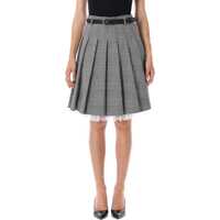 Fuste Self-Portrait Prince Of Wales Check Pleated Midi Skirt Femei