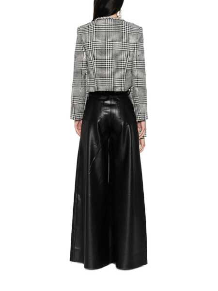 Geci Self-Portrait Self-Portrait Houndstooth Crystal Trim Jacket Black Femei (BM 18378534) 4