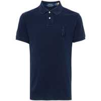 Tricouri Polo Blue Polo Shirt With Large Pony Detail On The Front In Cotton Woman Barbati