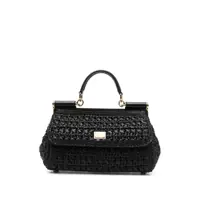 Genti de mana Dolce & Gabbana Black Long Sicily Top Handle Bag Femei
