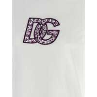 Tricouri Dolce & Gabbana Dama - Tricouri Dolce & Gabbana Dolce & Gabbana Maiolica Logo Patch T-Shirt WHITE Femei (BM 18380589) - B-mall.ro