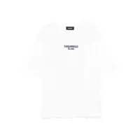 Tricouri DSQUARED2 White Cotton T-Shirt With Logo Barbati