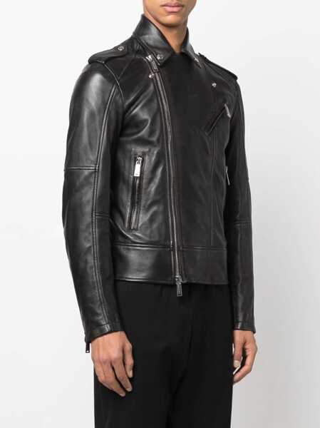 Jachete DSQUARED2 Kiodo leather Jacket BLACK Barbati (BM 18382483) 3