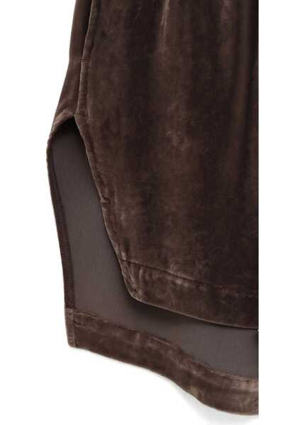 Pantaloni scurti Rick Owens Viscose And Cupro Shorts BROWN Femei (BM 18382567) 3