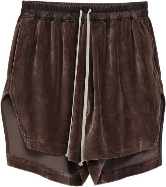 Pantaloni scurti Rick Owens Viscose And Cupro Shorts BROWN Femei (BM 18382567) 1