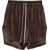 Rick Owens Viscose And Cupro Shorts BROWN
