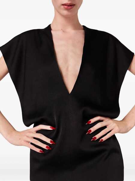 Rochii casual Stella McCartney Midi Dress With Wing Sleeves BLACK Femei (BM 18382579) 5