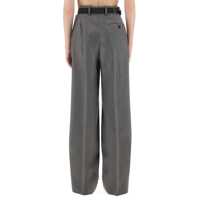 Pantaloni casual Stella McCartney Dama - Pantaloni casual Stella McCartney Flannel Pants With Belt GREY Femei (BM 18382756) - B-mall.ro