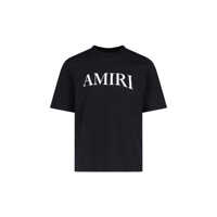 Topuri Black Crewneck T-Shirt With Logo Lettering Print On The Front In Cotton Man Barbati