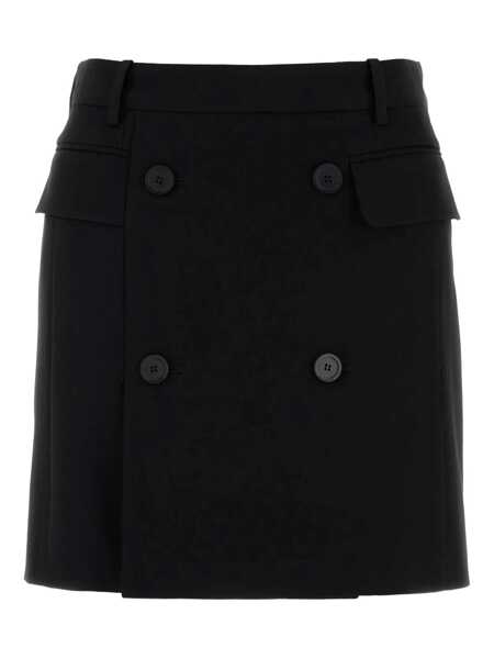 Fuste casual Balenciaga Viscose and wool twill miniskirt Black Femei (BM 18385704) 1