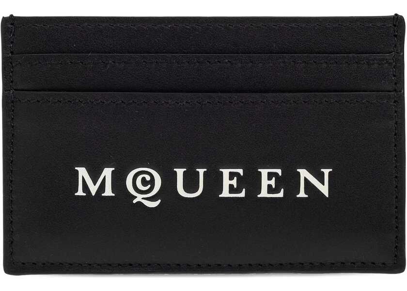 Portofele Alexander McQueen Logoed Card Holder BLACK/BONE Barbati (BM 18387019) 1