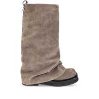 Bocanci 'Robin' Beige Boots With Logo Plaque On The Rear And Pull-Tab At The Heel In Suede Leather Woman Femei