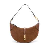 Tricouri Polo Brown Shoulder Bag With Adjustable Closure And Logo Plaque On The Front In Suede Woman Femei