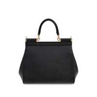Genti de mana Dolce & Gabbana Dama - Genti de mana Dolce & Gabbana Black Handbag With Adjustable And Removable Shoulder Strap And Logo Plaque On The Front In Grained Leather Woman Black... (BM 18389616) - B-mall.ro