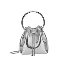 Bratari 'Bon Bon' Metallic Handbag With Metal Bracelet Handle And Chain-Link Shoulder Strap In Leather Woman Femei