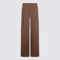 Pantaloni casual Chloé Brown Cotton Pants Femei