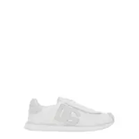 Sneakers White Low Top Sneakers With Maxi Logo On The Side And Logo Patch On The Tongue In Tech Fabric Man Barbati