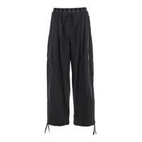 Pantaloni casual 'Boke Flower 2.0' Black Pants With Flowers Embellishmed Waist And Logo Patch On The Pocket In Cotton Blend Woman Femei