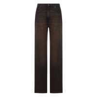 Blugi 'Korea' Brown Jeans With Wide Leg And Logo Patch On The Rear In Denim Woman Femei
