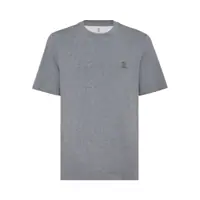 Tricouri Brunello Cucinelli Logo Cotton T-Shirt Barbati