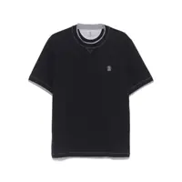 Tricouri Brunello Cucinelli Logo Cotton T-Shirt Barbati
