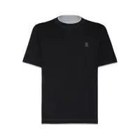 Tricouri Brunello Cucinelli Logo Cotton T-Shirt Barbati