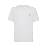 Tricouri Brunello Cucinelli Logo Cotton T-Shirt Barbati