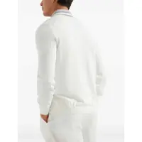 Pulovere Brunello Cucinelli pentru Barbati - Cardigane Brunello Cucinelli Brunello Cucinelli Heraldic Logo Patch Cardigan WHITE Barbati (BM 18391290) - B-mall.ro
