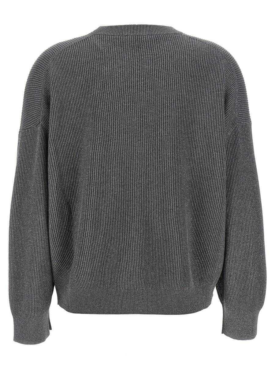 Pulovere Brunello Cucinelli Brunello Cucinelli Sparkling Sweater GRAY Femei (BM 18391305) 2