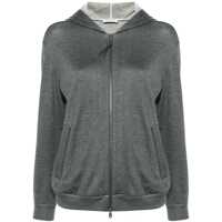 Bluze de trening Brunello Cucinelli Cotton And Silk Blend Hoodie Femei